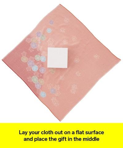 Furoshiki Gift Wrapping Step 1