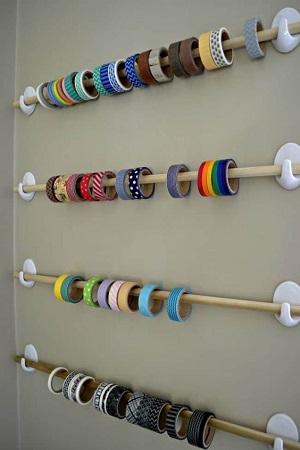 Horizontal Rods with Washi Tape