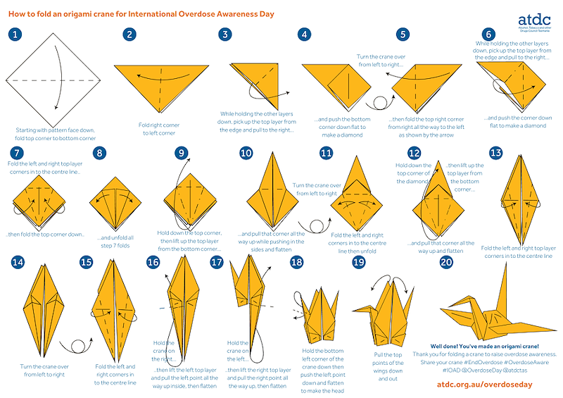 sticky note origami crane instructions