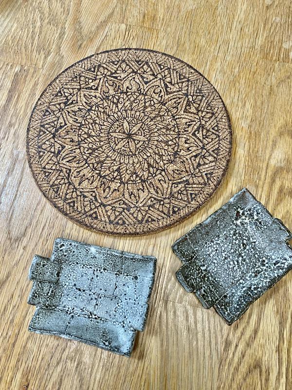 Niijima stone dishes and coaster