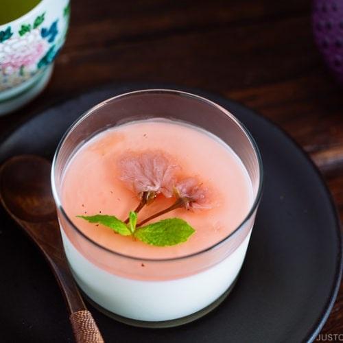 Japanese Sakura Milk Pudding