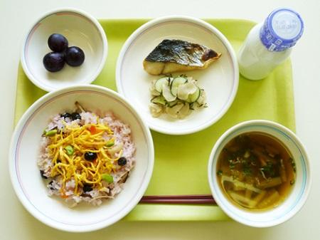 Japanese School Lunch with Fish