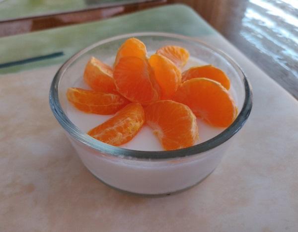 Japanese Milk Pudding with Tangerines