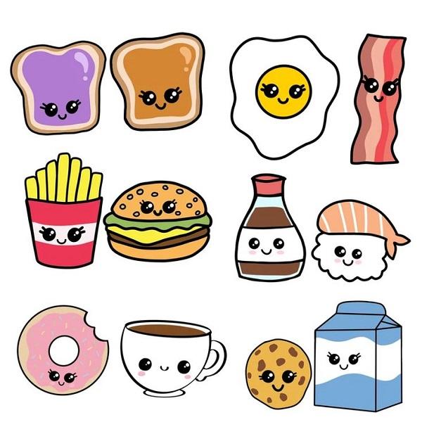 Kawaii Food with rounded edges