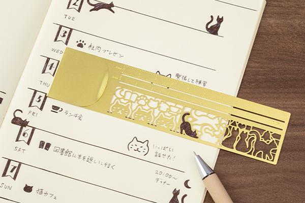 Midori Clip Ruler Cat