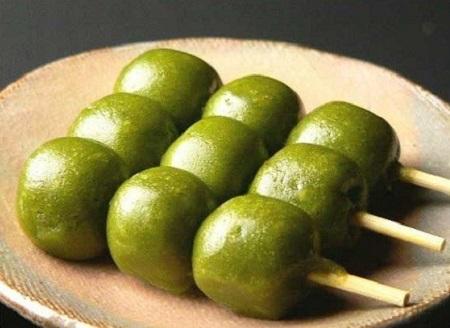 Matcha Dango on Sticks