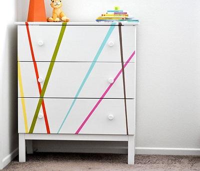 Adding Detail To Furniture With Washi Tape - Canary Street Crafts