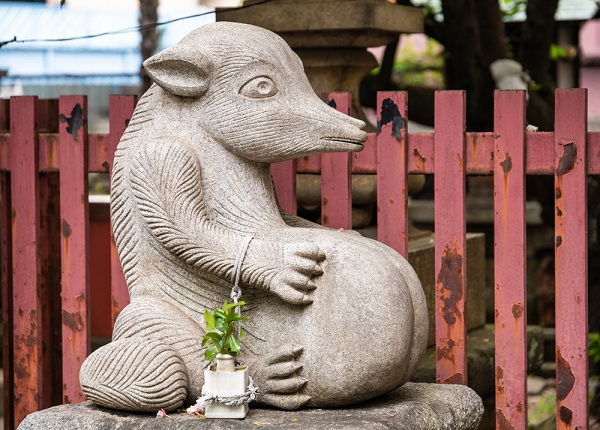 Tanuki Statue at a Temple in Tokyo