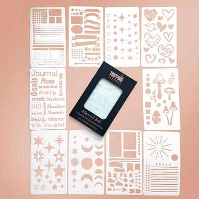 Weekly Layout Stencil for Journal and Planner, Week Spread Template  Stencil, Daily Layout Stencil 