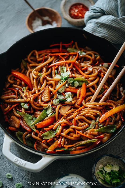 Veterarian Stir Fried Udon Noodles