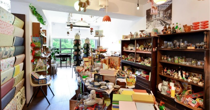 postsha stationery shop interior panorama