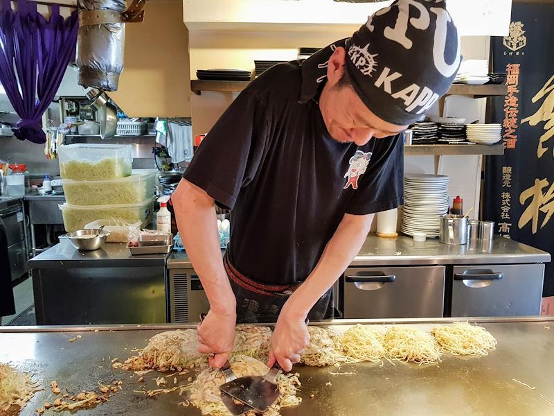 Cooking Okonomiyaki