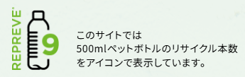 how many recycled 500ml PET bottles were used in the product