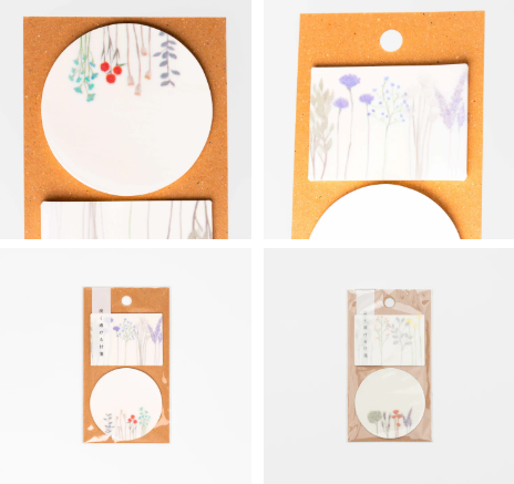 KAMIDEA Pale Transparent Flowers Sticky Notes