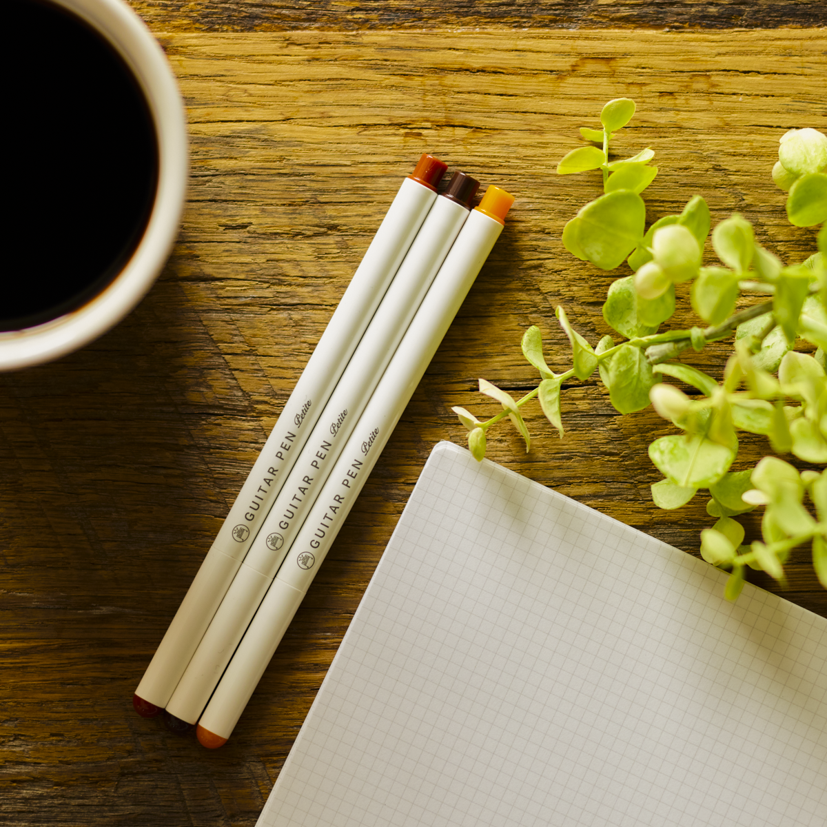 Coffee with stationery set up