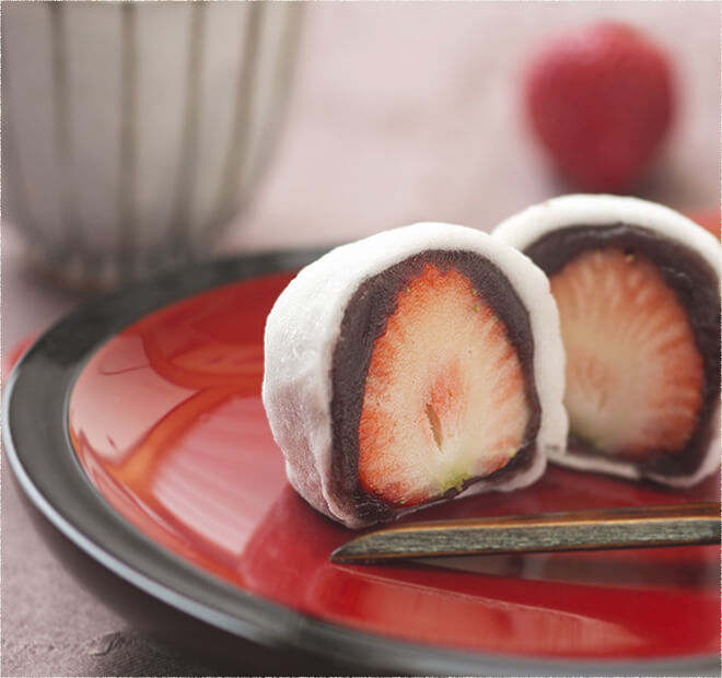 Ichigo mochi or Ichigo daifuku - a traditional Japanese sweet