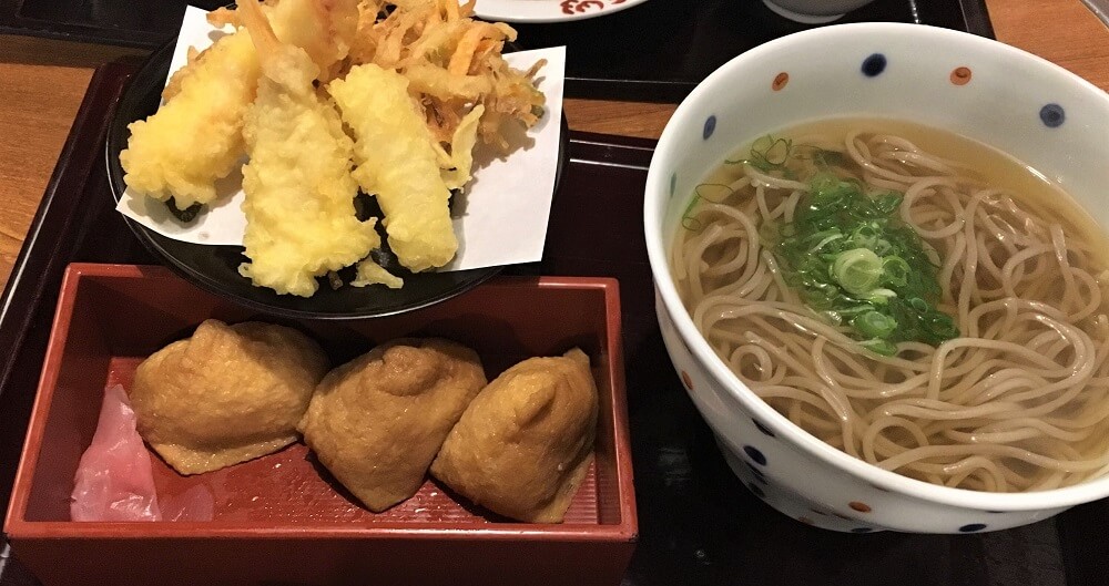 Soba and tempura set