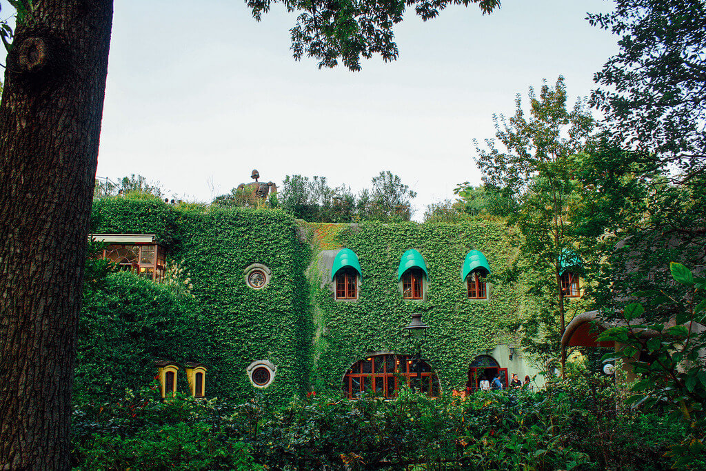 The exterior of the Studio Ghibli museum in Tokyo