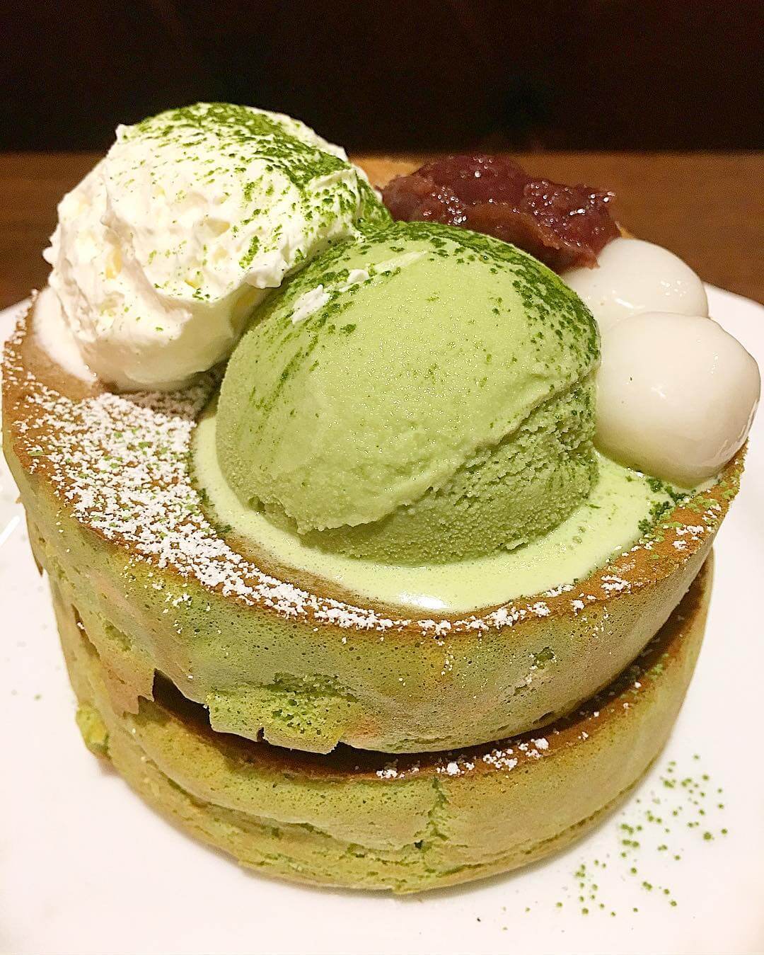 Matcha Fluffy Pancakes at Hoshino Coffee