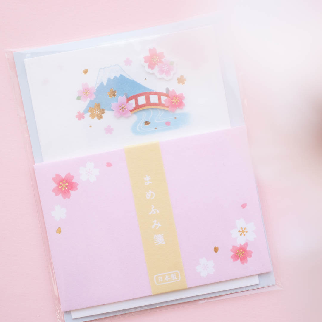 Sakura-themed Japanese letter set